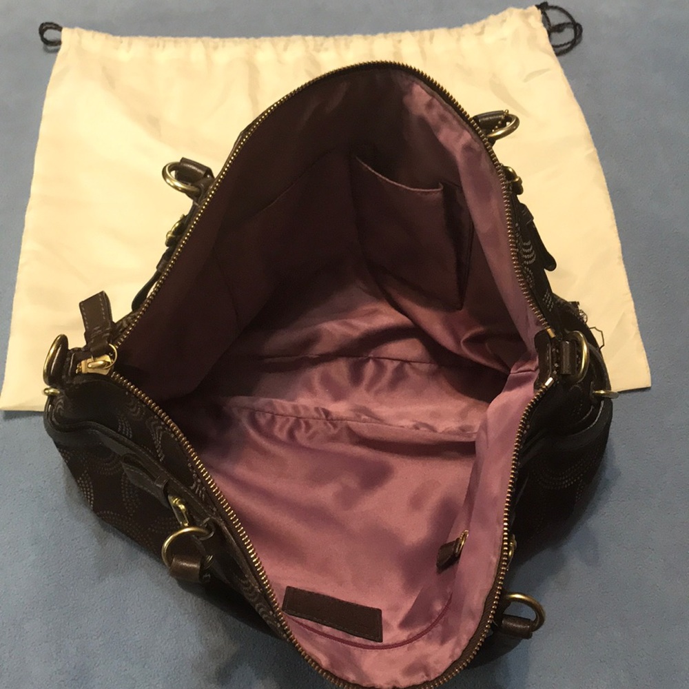Large chocolate brown Coach bag - Picture 3 of 3